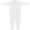 Global Industrial™ Disposable Polypropylene Coverall Elastic Wrists/Ankles WHT SML 25/Case