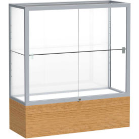 Reliant Counter Case White Back Satin Frame Autumn Oak Base 36""L x 40""H x 14""D