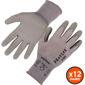 Ergodyne® Proflex 7024 Cut Resistant Gloves Polyurethane Coated ANSI A2 S Gray 12 Pairs