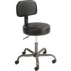 Interion® Antimicrobial Vinyl Medical Stool with Backrest Black