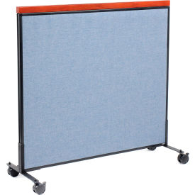 Interion® Mobile Deluxe Office Partition Panel 48-1/4""W x 46-1/2""H Blue