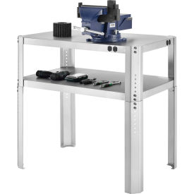 Global Industrial™ Adjustable Height Machine Stand 430 Stainless Steel 36""Wx24""Dx30-36""H