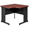 Interion® 36""W Corner Desk - Mahogany