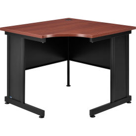 Interion® 36""W Corner Desk - Mahogany