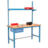 Global Industrial™ 72x36 Production Workbench Maple Safety Edge - Drawer Upright & Shelf BL