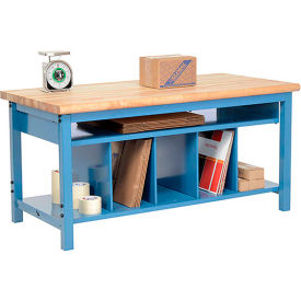 Global Industrial™ Packing Workbench W/Lower Shelf Kit Butcher Block Safety Edge 72""W x 36""D