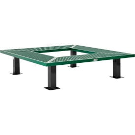 Global Industrial™ 6' Square Outdoor Tree Bench Expanded Metal Green