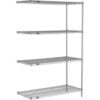 Nexel® 4 Shelf Nexelate® Silver Epoxy Wire Shelving Unit Add On 42""W x 24""D x 74""H