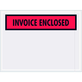 Panel Face Envelopes ""Invoice Enclosed"" Print 6""L x 4-1/2""W Red 1000/Pack