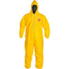 DuPont™ Tychem 2000 CoverallHoodElastic Wrist/AnkleSerged SeamStormflapYellowLG 12/Qty