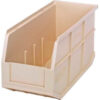 Quantum Plastic Stacking and Hanging Shelf Bin SSB441 6""W x 14""L x 7""H Ivory
