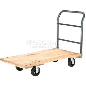 Global Industrial™ Hardwood Deck Platform Truck 72 x 36 2000 Lb. Capacity 6"" Rubber Casters