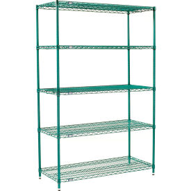 Nexel® 5 Shelf Poly-Green® Wire Shelving Unit Starter 60""W x 21""D x 86""H