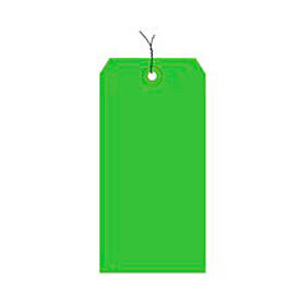 Shipping Tags Pre Wired #5 4-3/4""L x 2-3/8""W Light Green 1000/Pack