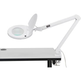 Global Industrial™ 8 Diopter LED Magnifying Lamp With Covered Metal Arm White