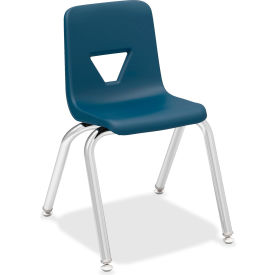 Lorell® 14"" Stacking Student Chair - Navy - 4/Pack