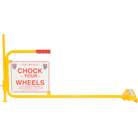 Railroad Flag Rail Car Chock with ""Chock Your Wheels"" Sign FRC-2