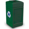 PolyTec™ Recycling Can w/Square Open Top 42 Gallon Forest Green
