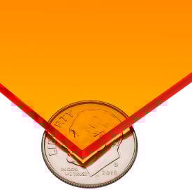 USA Sealing Cast Acrylic Sheet 24""L x 12""W x 1/4"" Thick Orange