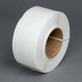 Global Industrial™ Machine Grade Strapping 1/2""W x 9000'L x 0.022"" Thick 8 x 8"" Core White