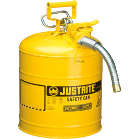 Justrite® Safety Can Type II Accuflow™ 5 Gallon Galvanized Steel W/ 1"" Hose 7250230
