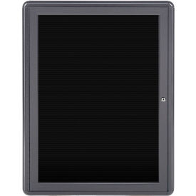 Ghent Ovation Letter Board - Indoor - 1 Door - Black w/Gray Frame - 24""W x 34""H