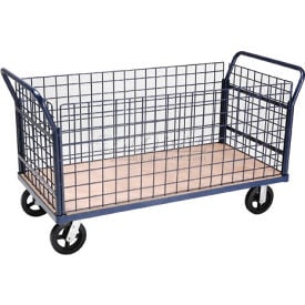Global Industrial™ Euro Truck With 4 Wire Sides & Wood Deck 60 x 30 2400 Lb. Capacity