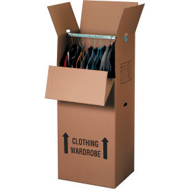Global Industrial™ Wardrobe Packing Cardboard Corrugated Boxes 20""L x 20""W x 45""H Kraft