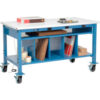 Global Industrial™ Mobile Packing Workbench W/Lower Shelf & Power ESD Safety Edge 72""W x 36""D