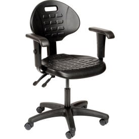 Interion® Polyurethane Task Chair with Adjustable Arms Black