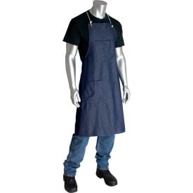 PIP® Denim Apron Two Pockets Blue 28"" x 38""