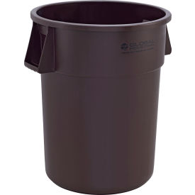 Global Industrial™ Plastic Trash Can Brown 55 Gallon