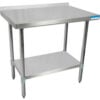 BK Resources 430 Stainless Steel Table 30 x 24"" Undershelf 1-1/2"" Backsplash 18 Gauge