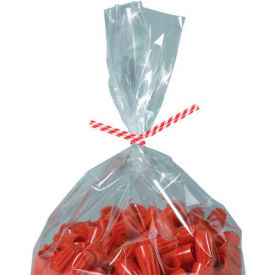 Global Industrial™ Paper Twist Ties 12""L x 5/32""W Red Candy Stripe 2000/Pack