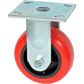 Faultless Rigid Plate Caster 3498-5 5"" Polyurethane Wheel