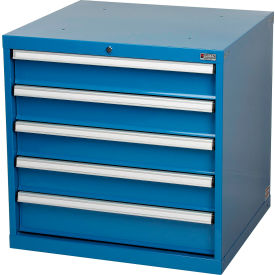 Global Industrial™ Modular Drawer Cabinet 5 Drawers w/Lock 30""Wx27""Dx29-1/2""H Blue