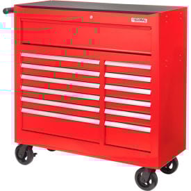 Global Industrial™ Roller Tool Cabinet 13 Drawers 42-3/8""W x 18""D x 38-5/8""H Red