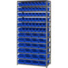 Global Industrial™ Steel Shelving - Total 76 4""H Plastic Shelf Bins Ivory - 36x18x72-13 Shelves