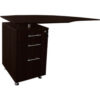 Safco® Medina 63""W Left Curved Desk Return With Pencil-Box-File Pedestal Mocha