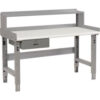 Global Industrial™ Workbench w/ Laminate Safety Edge Top Drawer & Riser 72""W x 30""D Gray