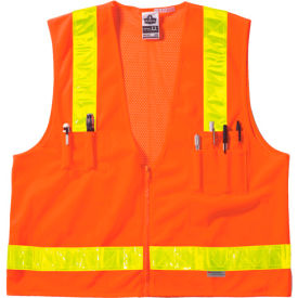 Ergodyne® GloWear® 8250ZHG Class 2 Hi-Gloss Surveyors Vest Orange 2XL/3XL