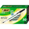 BIC® Ecolutions Round Stic Stick Ballpoint Pen 1mm Black Ink Clear Barrel 50/Pack