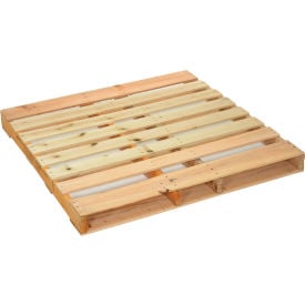 Global Industrial™ Stackable Open Deck Pallet New Hardwood 2-Way 48""x48"" 3500 Lb Stat Cap
