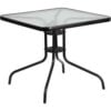 Flash Furniture 31.5"" Square Tempered Glass Metal Table
