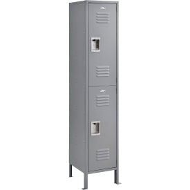 Global Industrial™ Infinity® 2-Tier 2 Door Locker 15""W x 15""D x 78""H Gray Assembled