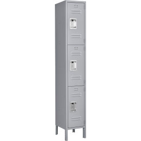 Global Industrial™ Infinity® 3-Tier 3 Door Locker 12""W x 15""D x 78""H Gray Assembled