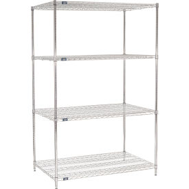 Nexel® 4 Shelf Chrome Wire Shelving Unit Starter 48""W x 30""D x 86""H