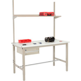 Global Industrial™ 60x30 Production Workbench ESD Safety Edge - Drawer Upright & Shelf TN