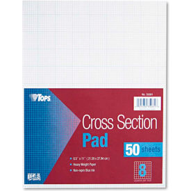 Cross Section Pad 8-1/2 x 11 8 Squares/Inch 20-lb. 50 Sheets/Pad