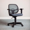 Interion® Mesh Office Chair With Mid Back & Adjustable Arms Fabric Gray